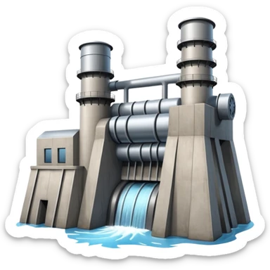 hydroelectric power station sticker