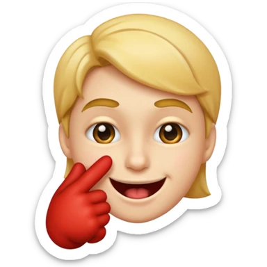 face biting one finger smirking sticker