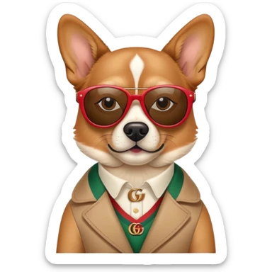 werner dog with gucci sunglasses  sticker