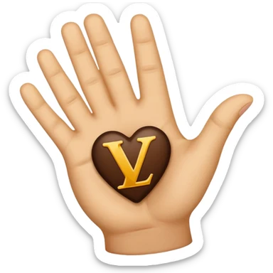 Give an emoji on live yours with the initial lv from the left hand throwing up l and the right hand throwing up v from the left thumb sticker