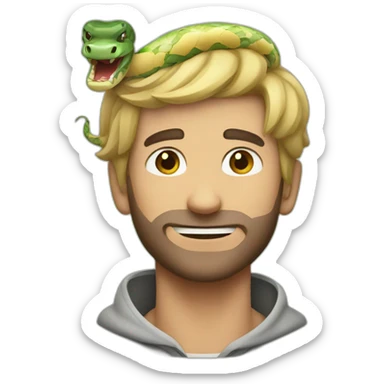 Guy with snake around neck sticker