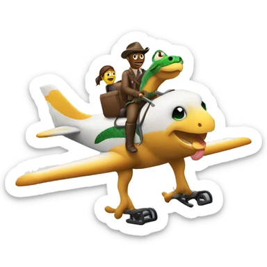 Snake riding a horse on a plane sticker