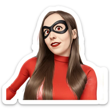 superhero girl with red eyes sticker