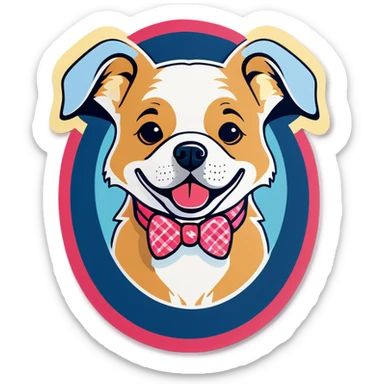 Preppy dog sticker
