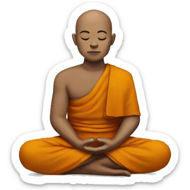 Meditating monk sticker