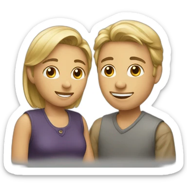 two people talking sticker