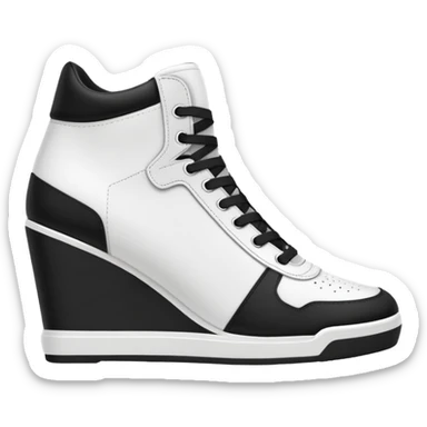 line art wedge sneakers no color sticker