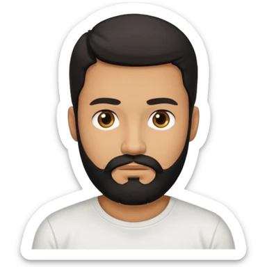 manwith black beard in white t shirt sticker