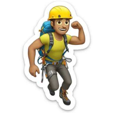 Rock climber sticker
