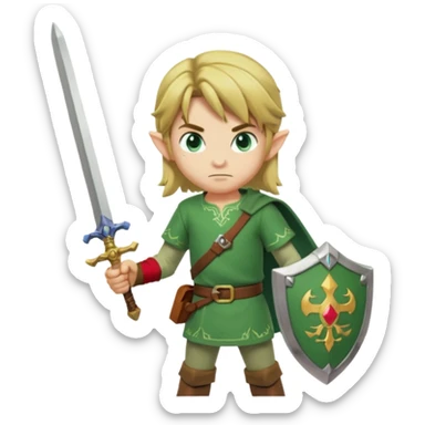 nintendo Link with his sword sticker