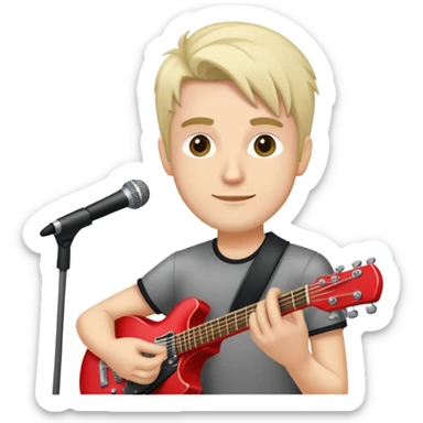 Happy Rock Pop Music Male Musician in his 30s dressed with trendy style sticker