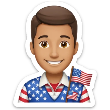 male tour guide in USA sticker
