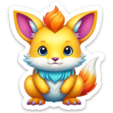 Exotic shiny rare epic cute Fionbri-creature, full body, with random markings sticker