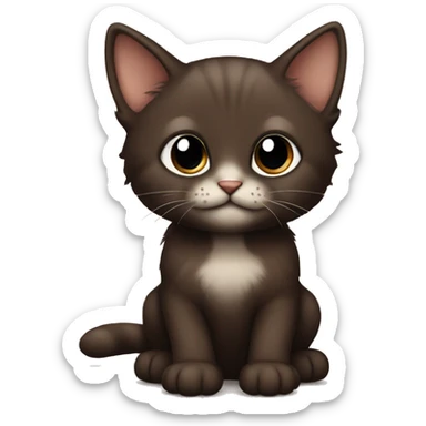 dark brown kitten cute sticker