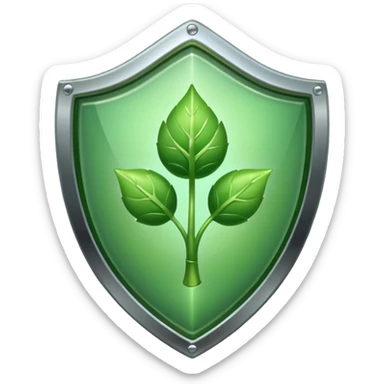 Shield with sprout icon sticker