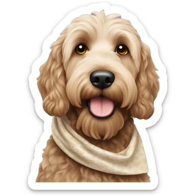 labradoodle in washington state head scarf sticker