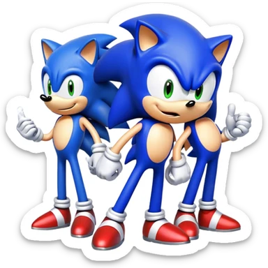 Sonic the Hedgehog and the other two sticker