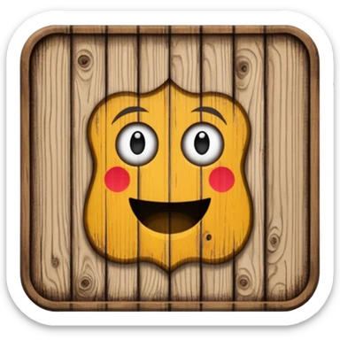 Wooden bathroom sign  sticker