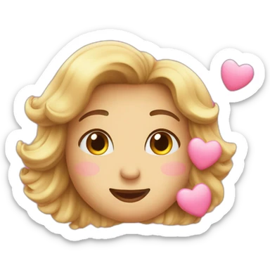 Emoji avec des coeurs qui écoute de la musique  sticker