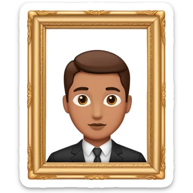 A man's portrait in an elegant picture frame sticker