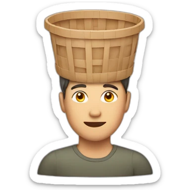 Guy with a paper basket on his head sticker