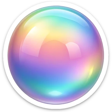 Iridescent pastel Rainbow crystal sphere sticker