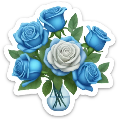 Blue Rose bouquet sticker
