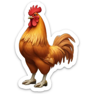 rooster wearing shoes on its feet sticker