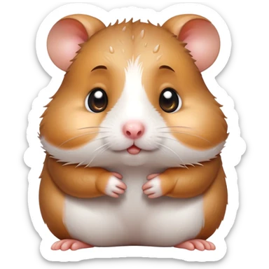 sad hamster begging for love sticker