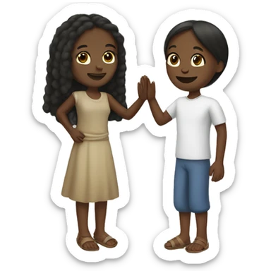 jesus high five black girl sticker