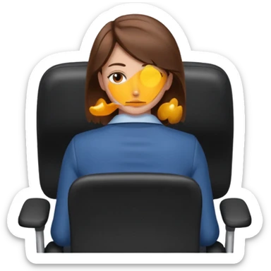 Back of head woman sitting on an office chair sticker