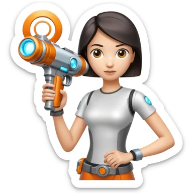 Chell portal gun sticker