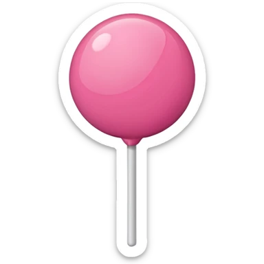 a spherical monochromatic pink lollipop sticker