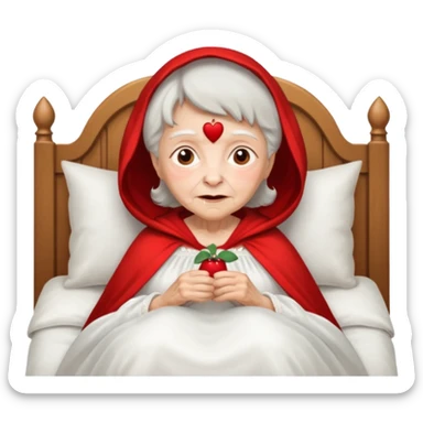 The grandmother in the fairy tale Little Red Riding Hood sticker