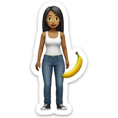 Woman wearing a banana in her pants sticker