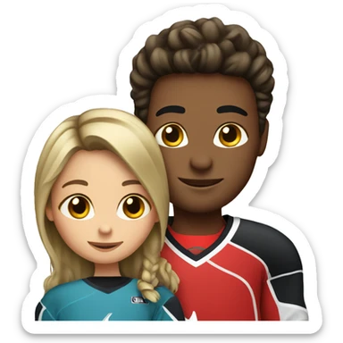 Hockey player with a girl sticker