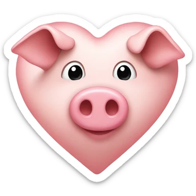 Heart with pig nose sticker