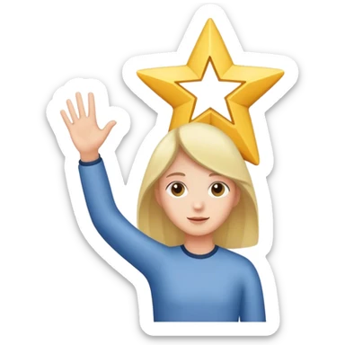 choosing a star with your hand  sticker