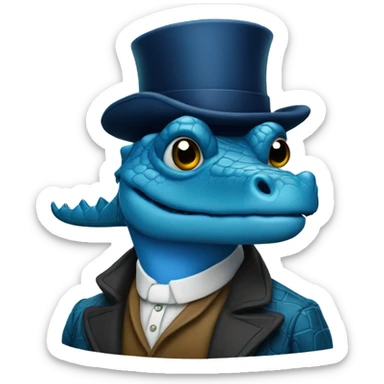 A blue sherlock holmes alligator sticker