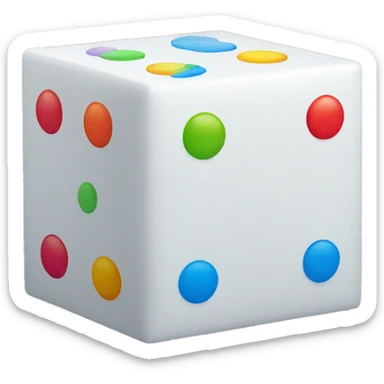 1 withe cube with a coloured dot on every side sticker