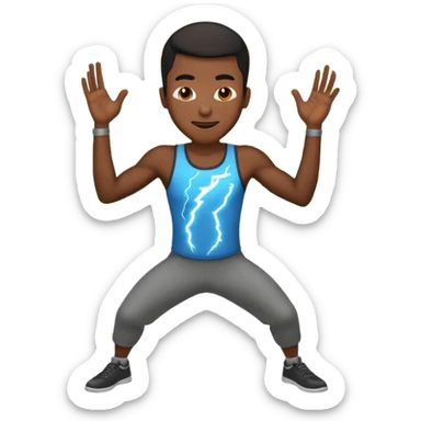 electric bending black man sticker