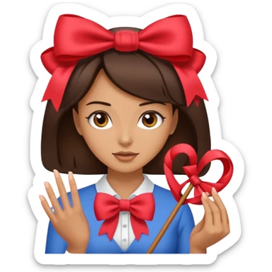 Brunette giving bow job sticker