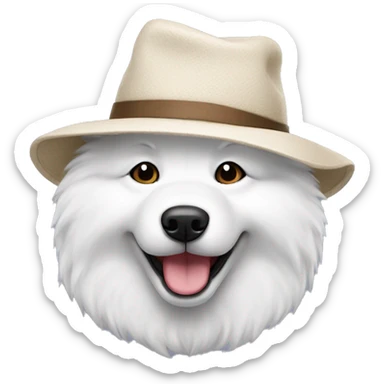 Samoyed with hat sticker
