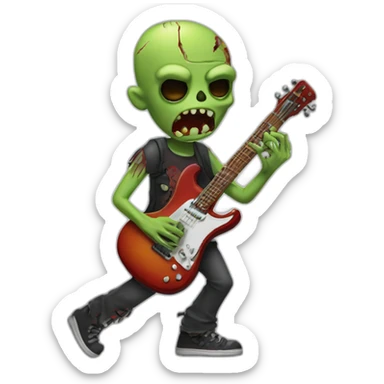 Zombie guitarist sticker