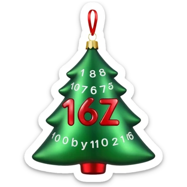 the numbers "1637" christmas festive  sticker