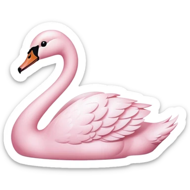 pastel pink swan sticker