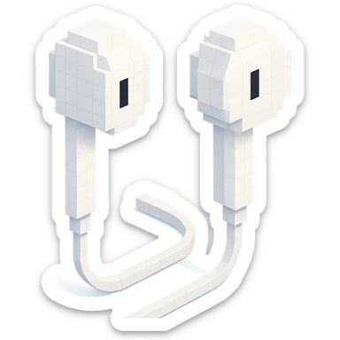 white EarPods headphones with a minimalist look sticker