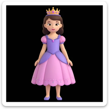 girls in a princess dress sticker
