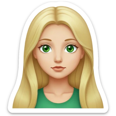 Mulher, loira com cabelos longos, rosto redondo, olhos verdes como se tivesse dando uma dica  sticker