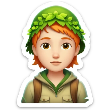 person exploring an enchanted forest sticker